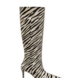 Velmora Zebra Desen 8 Cm Topuklu Çizme