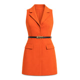 Viva Women's Mini Dress with Collared Neckline and Open Back