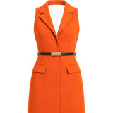 Viva Women's Mini Dress with Collared Neckline and Open Back